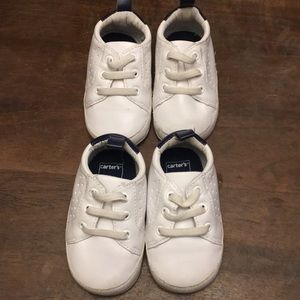 pull on white shoes.